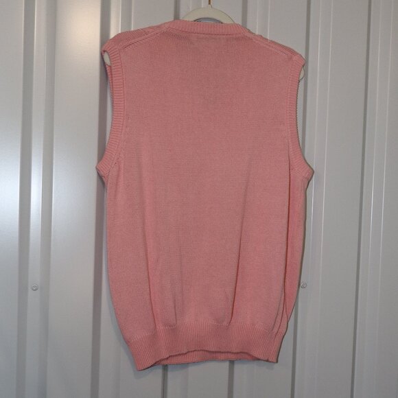 Vintage Slazenger Augusta National Golf Shop Sweater Vest Pink Cotton Size XL - Picture 2 of 7